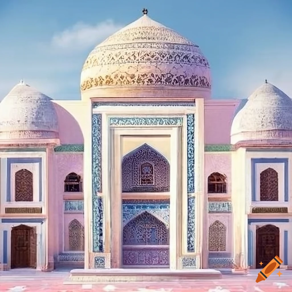 Exterior of a Mughal and Persian-inspired house in super white color