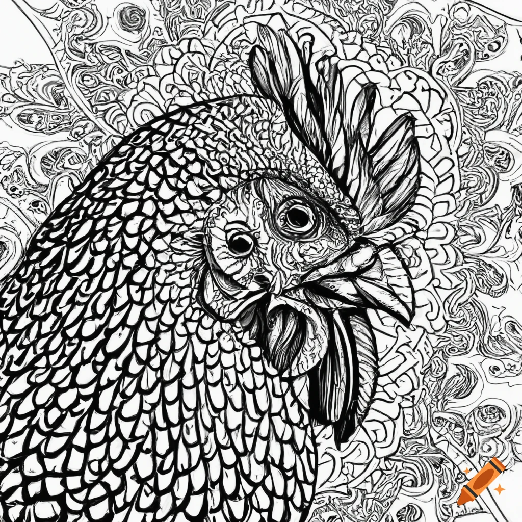 Mandala animal coloring page with clean lines on a white background