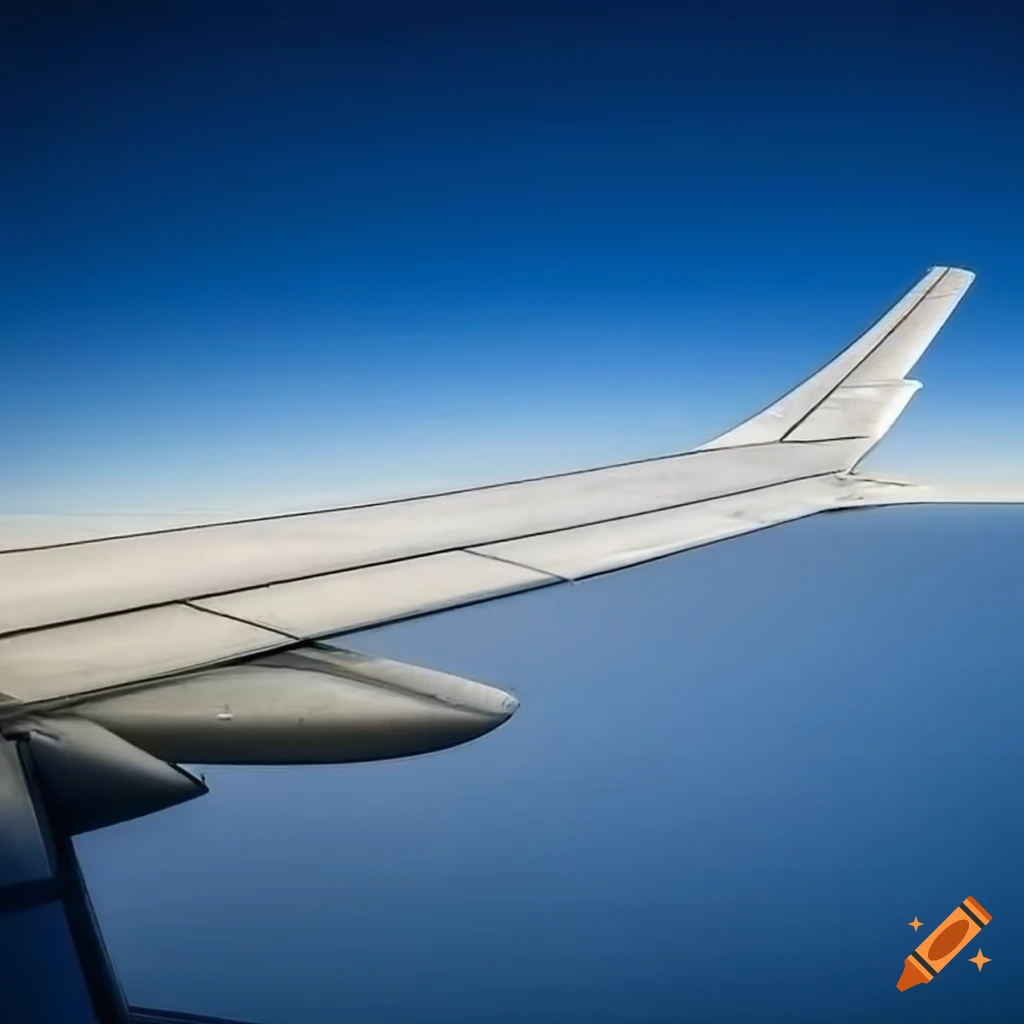 Airplane wing view from the window