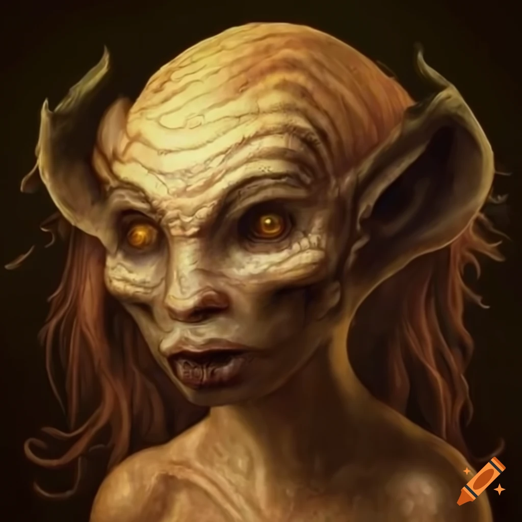 Fantasy creature inspired by Pan's Labyrinth with mythological Eguzkilore elements