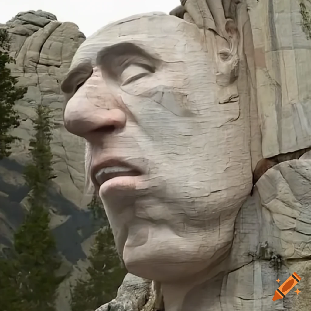 Sandy Cheeks' face on Mount Rushmore
