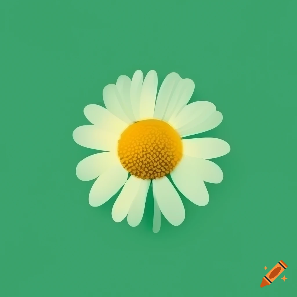 Chamomile flower on a simple green background