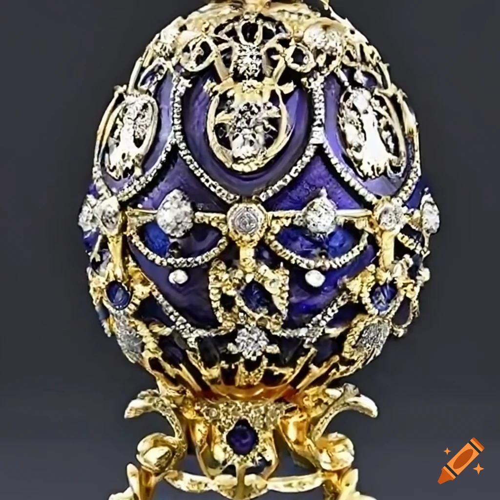 Detailed and ominous gothic Faberge egg with intricate filigree design