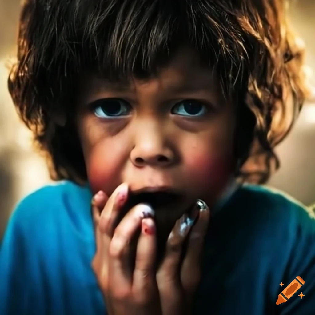 Boy crying at a station