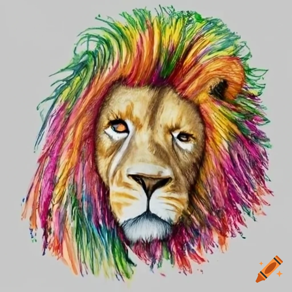 Lion with tousled mane