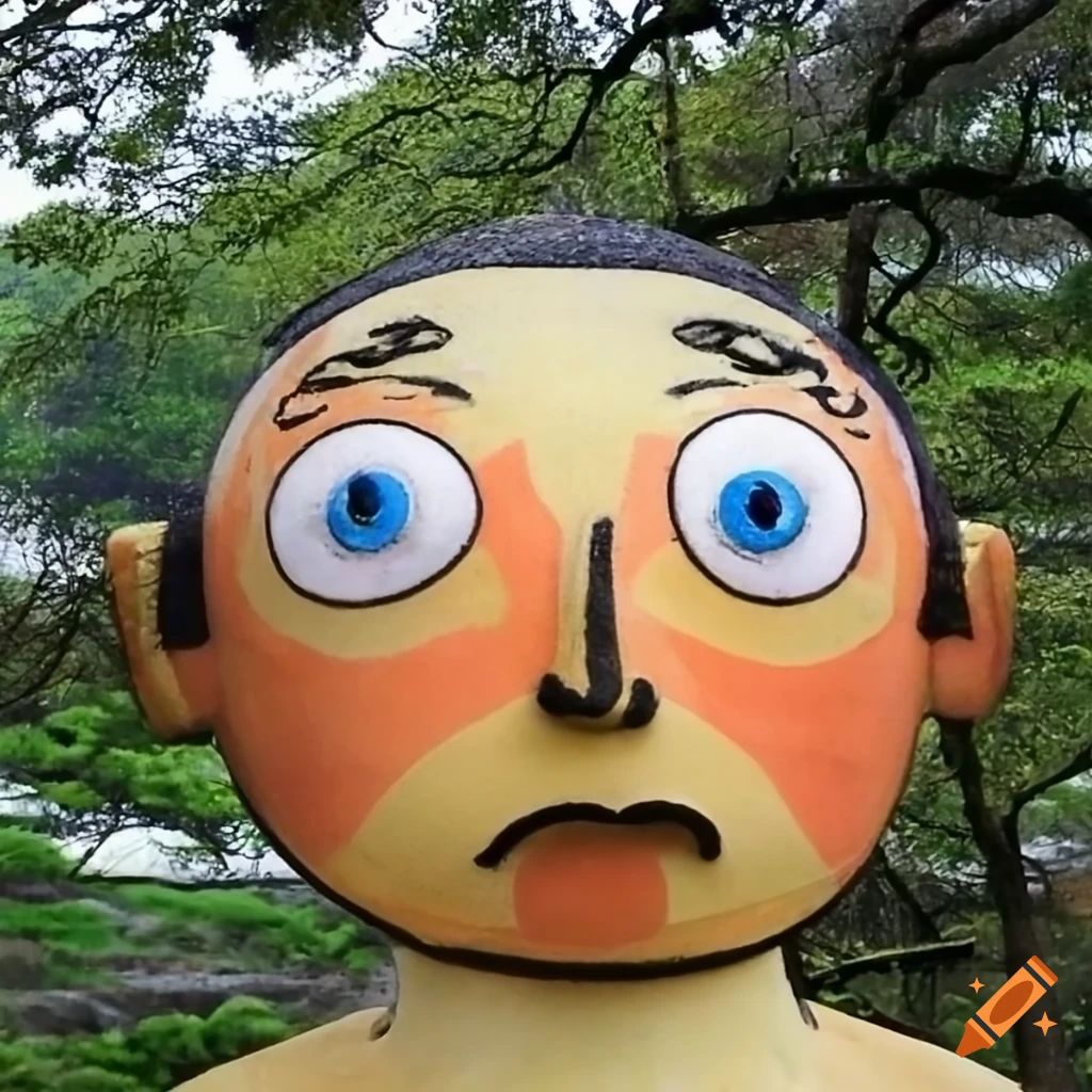 Frank Sidebottom's face on Kinkakuji Temple