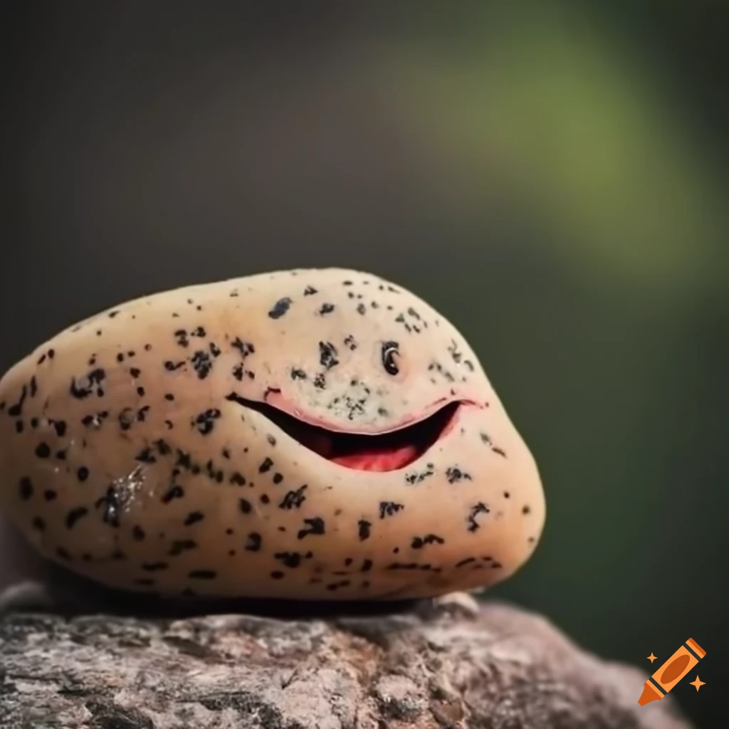 Cute rock with a happy face