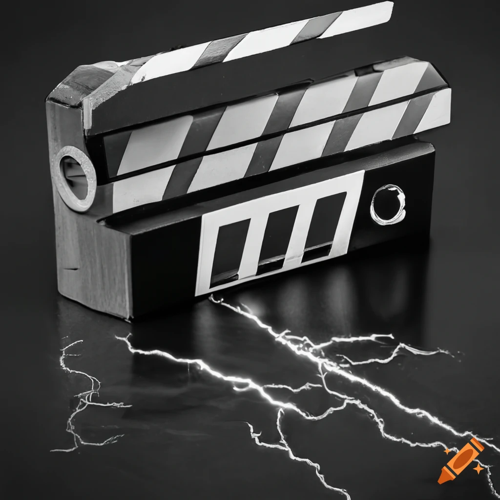 Clapperboard with lightning