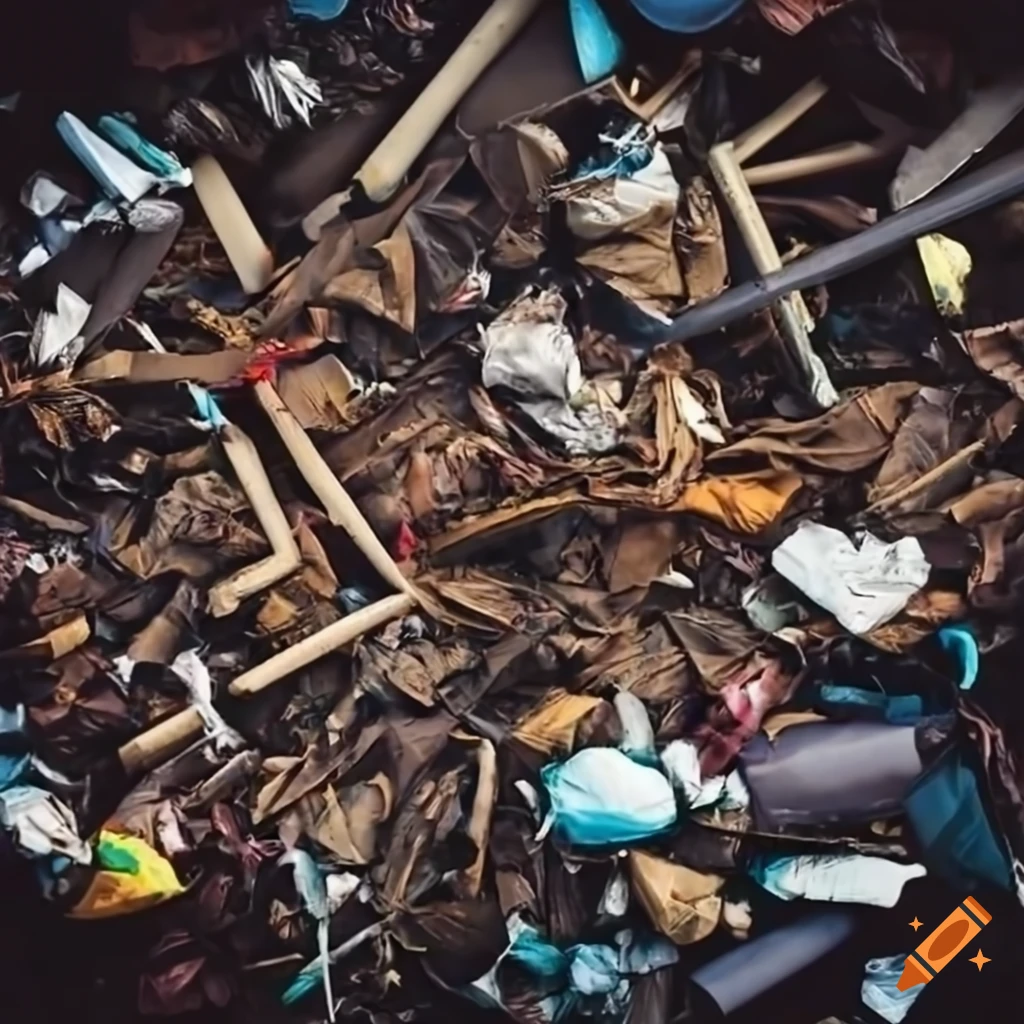 Top view of a garbage pile