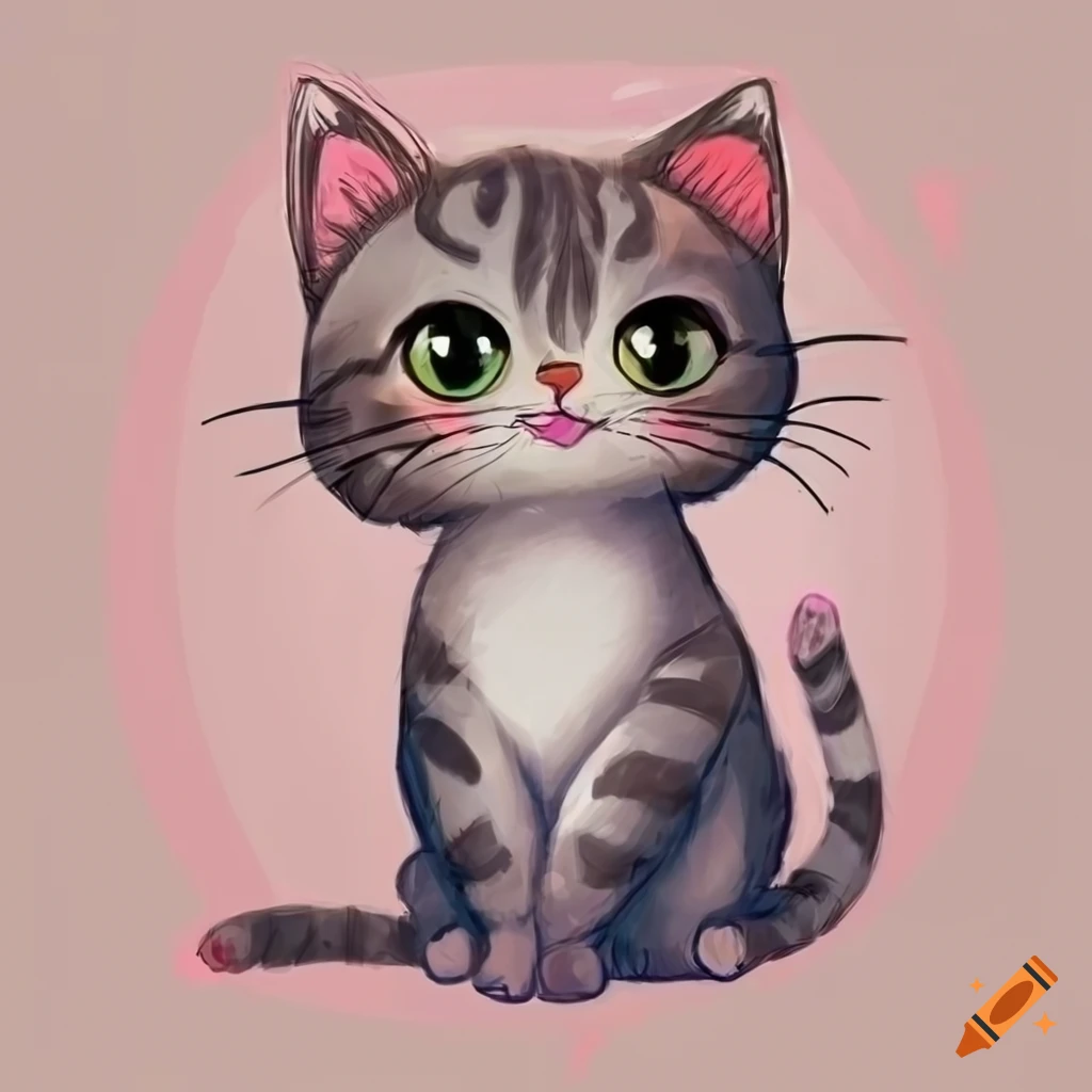 Cute cat drawing