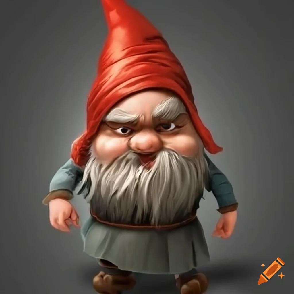 Overweight gnome in school uniform holding wizard's tome