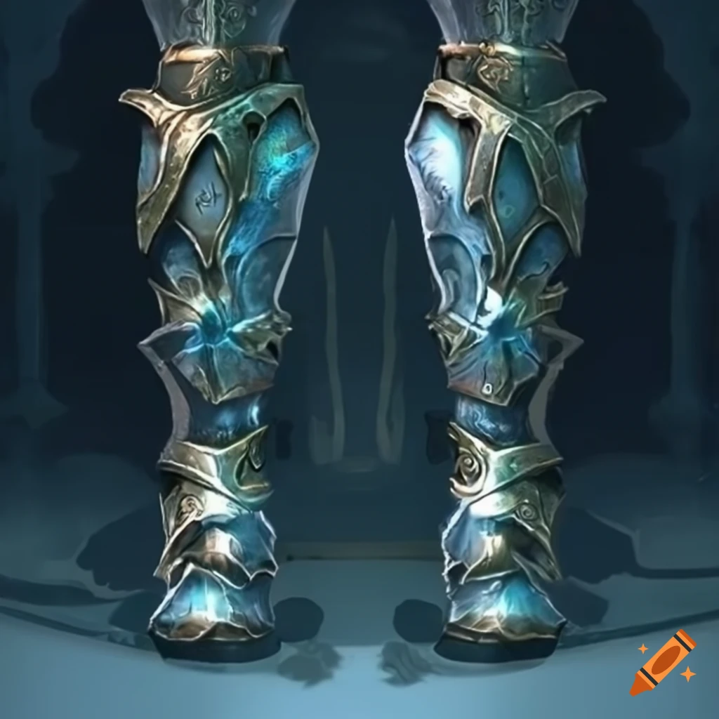 Adorned mithril plated knight boots for RPG inventory