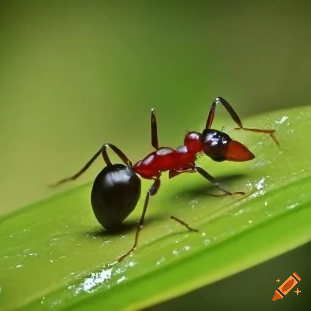 Small village nestled between lush green hills with a curious ant named Amina