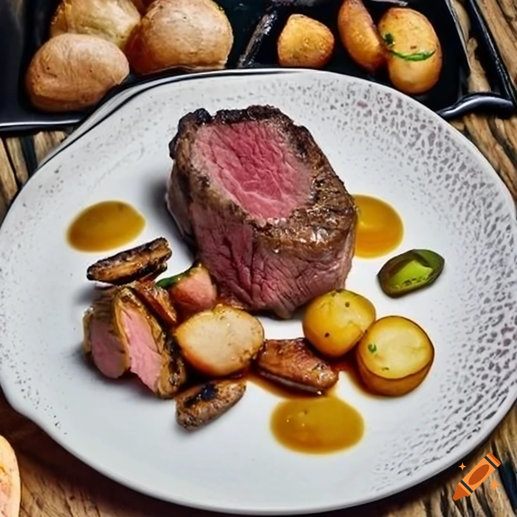 Perfectly cooked medium-rare beef steak with caramelized crust