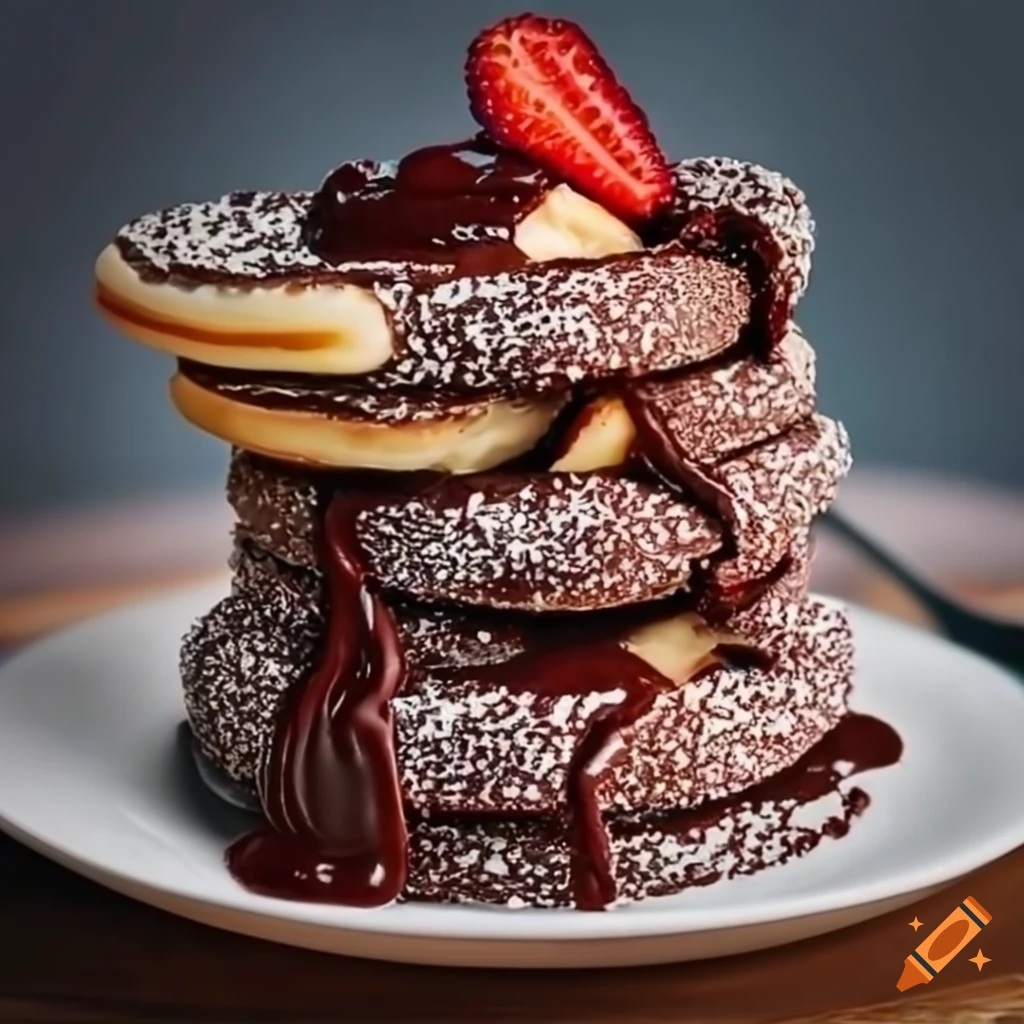 Rolled up pancake resembling a chocolate lamington