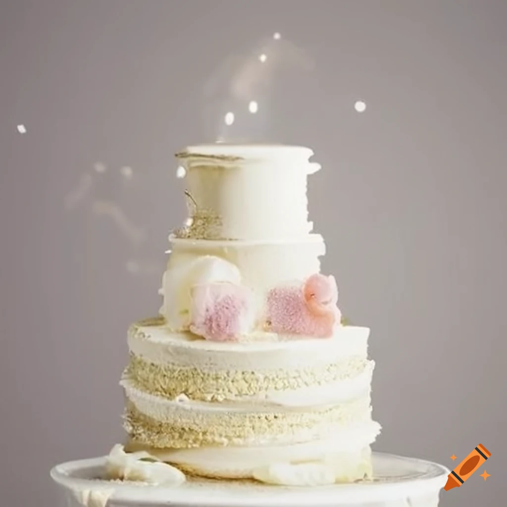 White cake with sparkle swirl