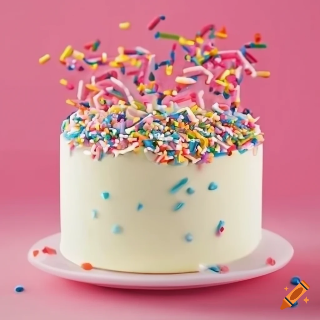 White cake with sprinkles
