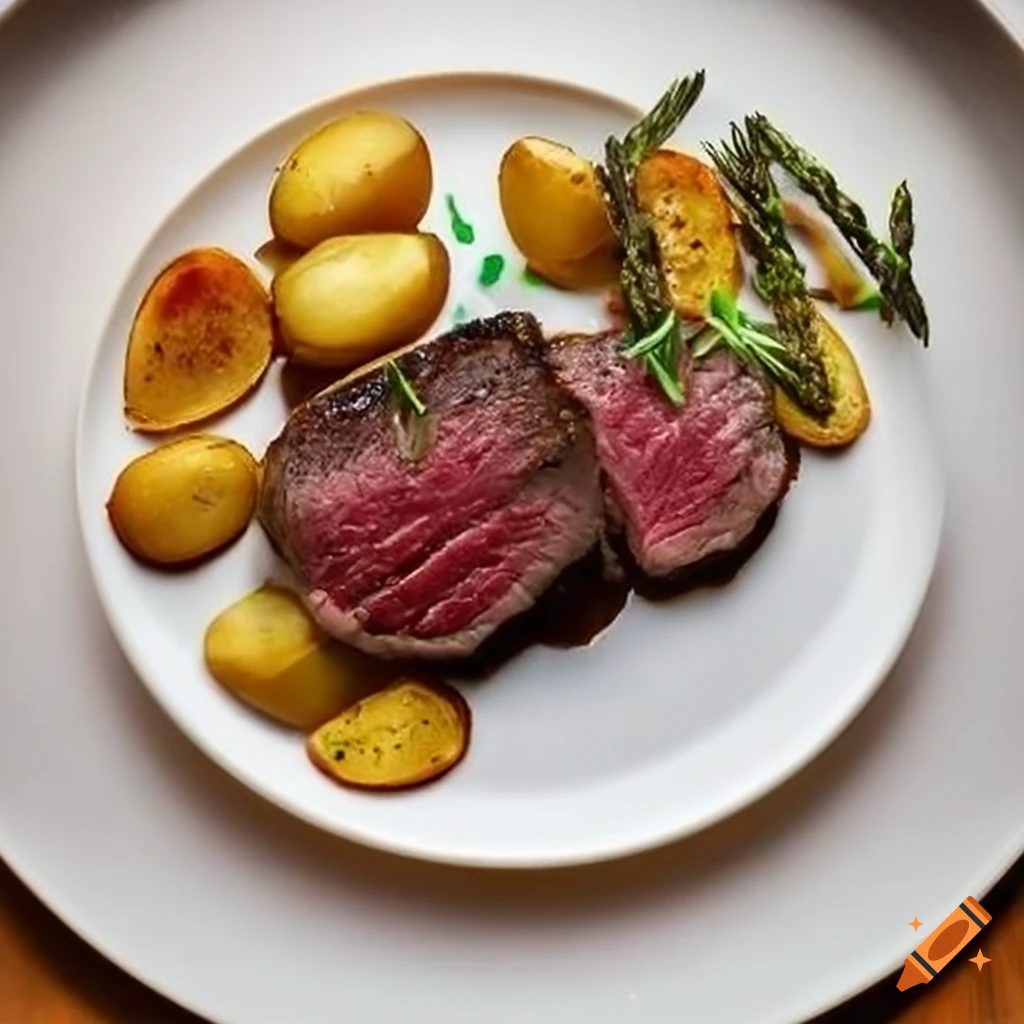 Perfectly cooked medium-rare beef steak with caramelized crust