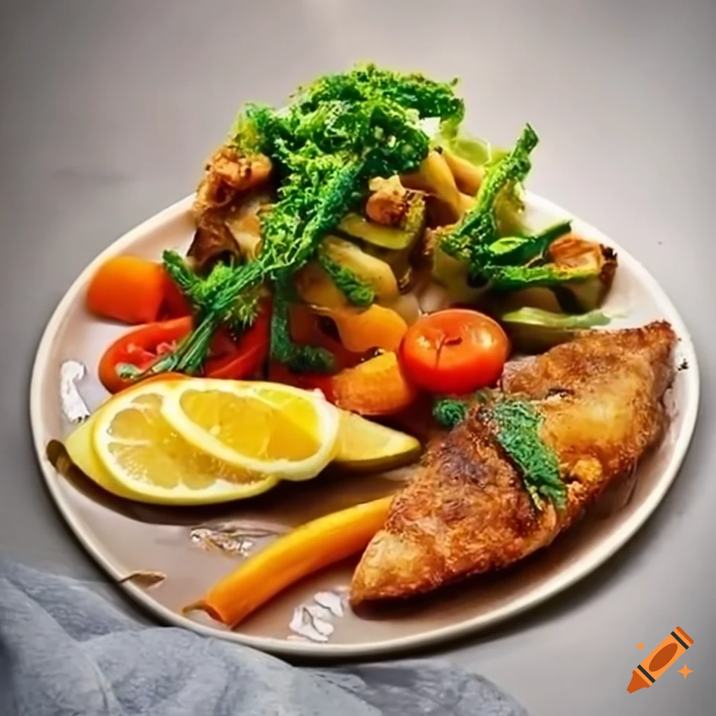 Fried fish with vegetables