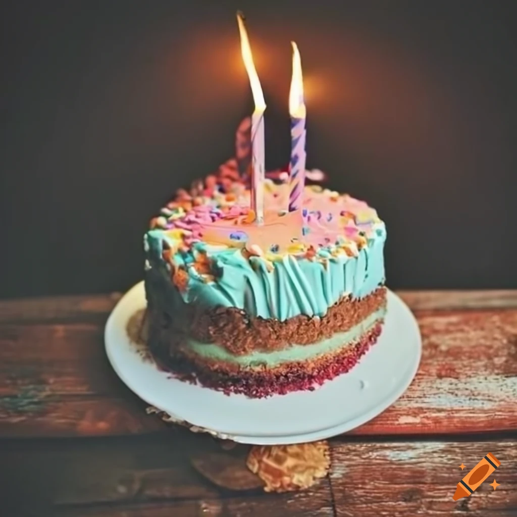 Bohemian birthday cake captured in Kodachrome style