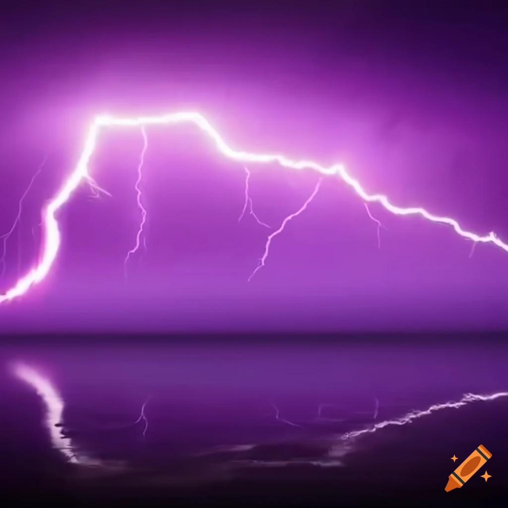 Purple lightning with a clapperboard in front