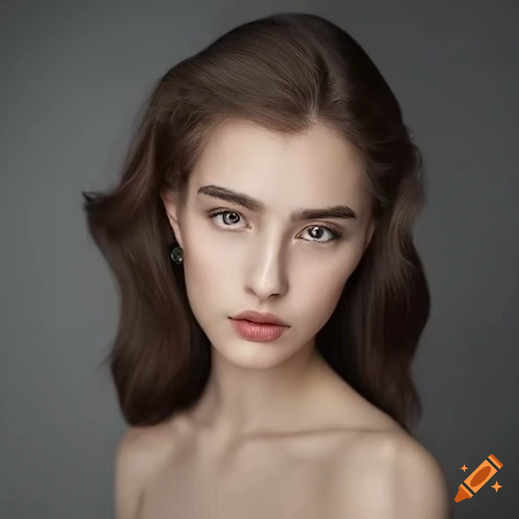 Western model with natural beauty in professional studio photography style