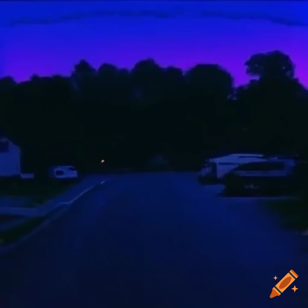Suburban neighborhood in a liminal space with pink sky