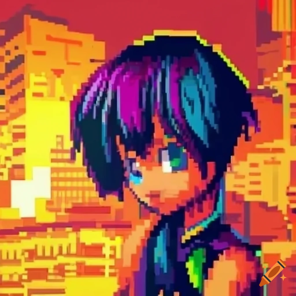 PlayStation 1 character with Anime eyes in outsider art style