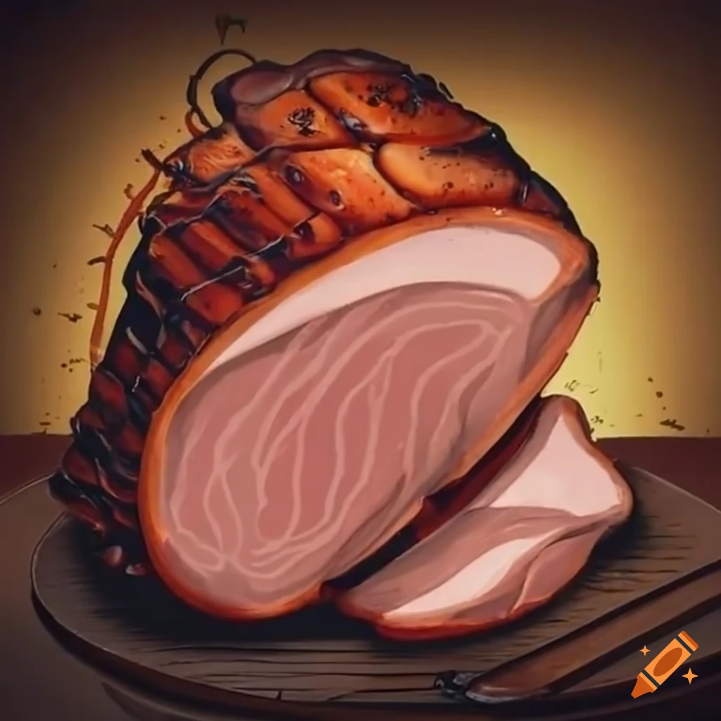 Smoked pork in a traditional smokehouse