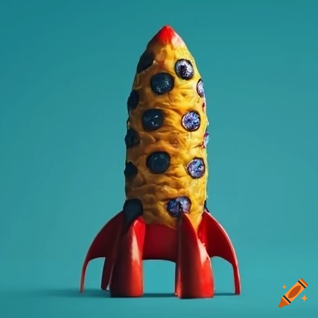 Pineapple peel covered space rocket