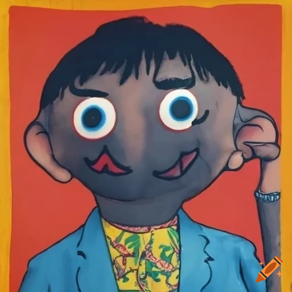 Face of Frank Sidebottom on an Indian elephant