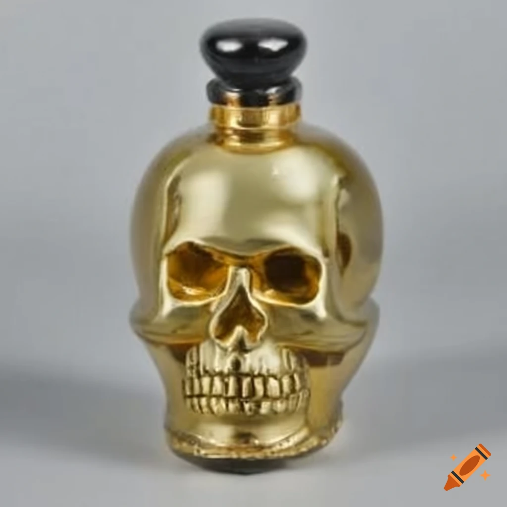 Skull-shaped perfume bottle