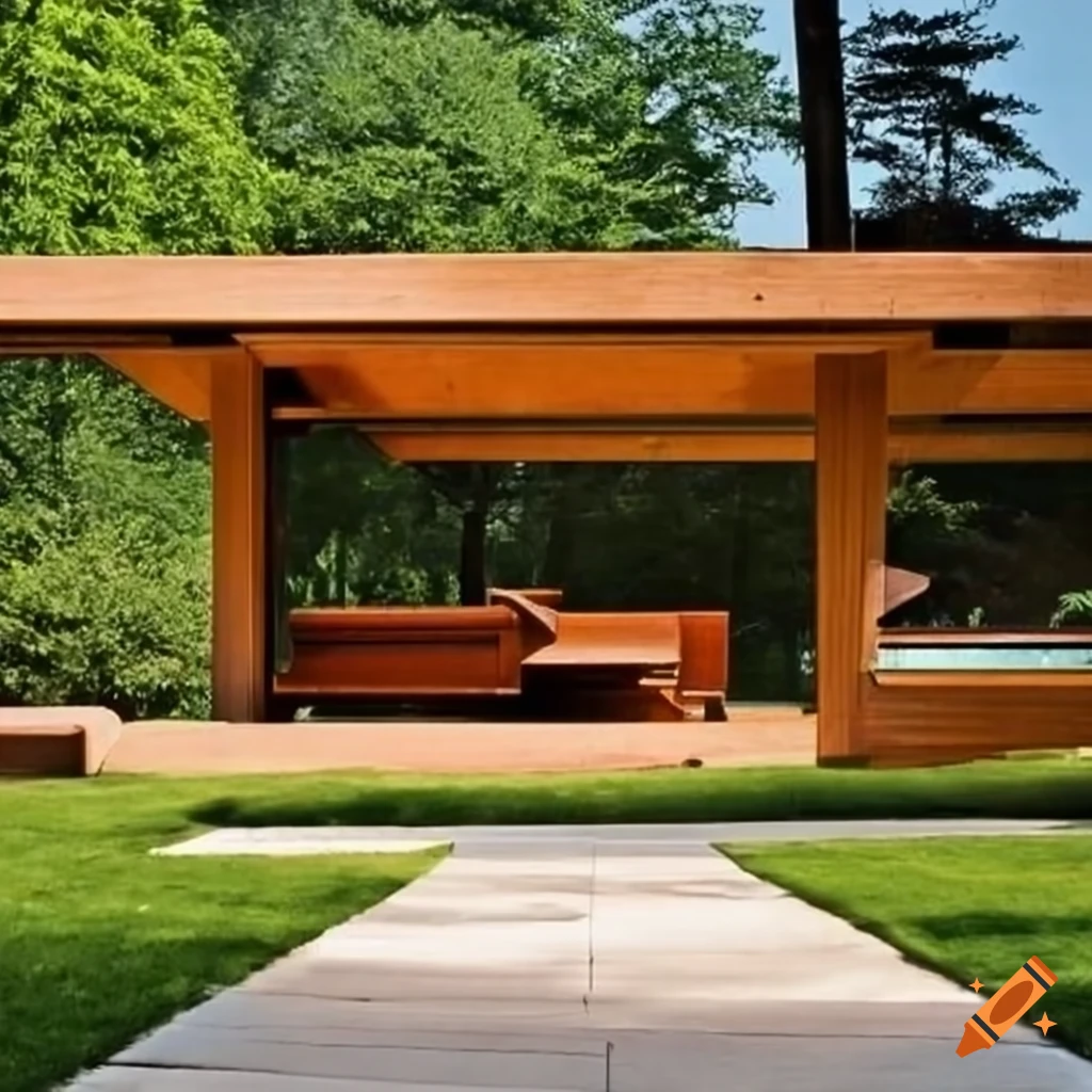 Beautiful patio design with stone floor and post & beam construction