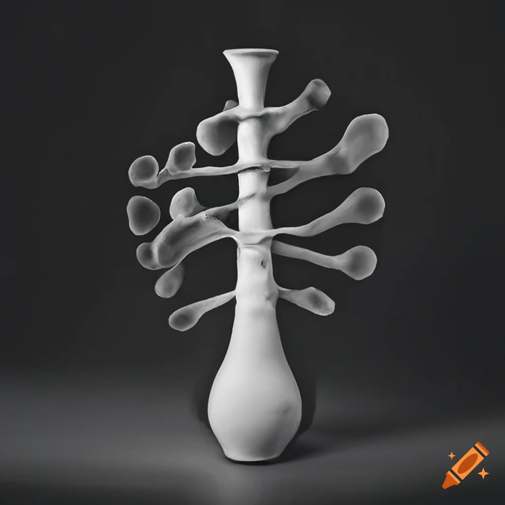 Mycenaean ceramic vase with black glaze on white background