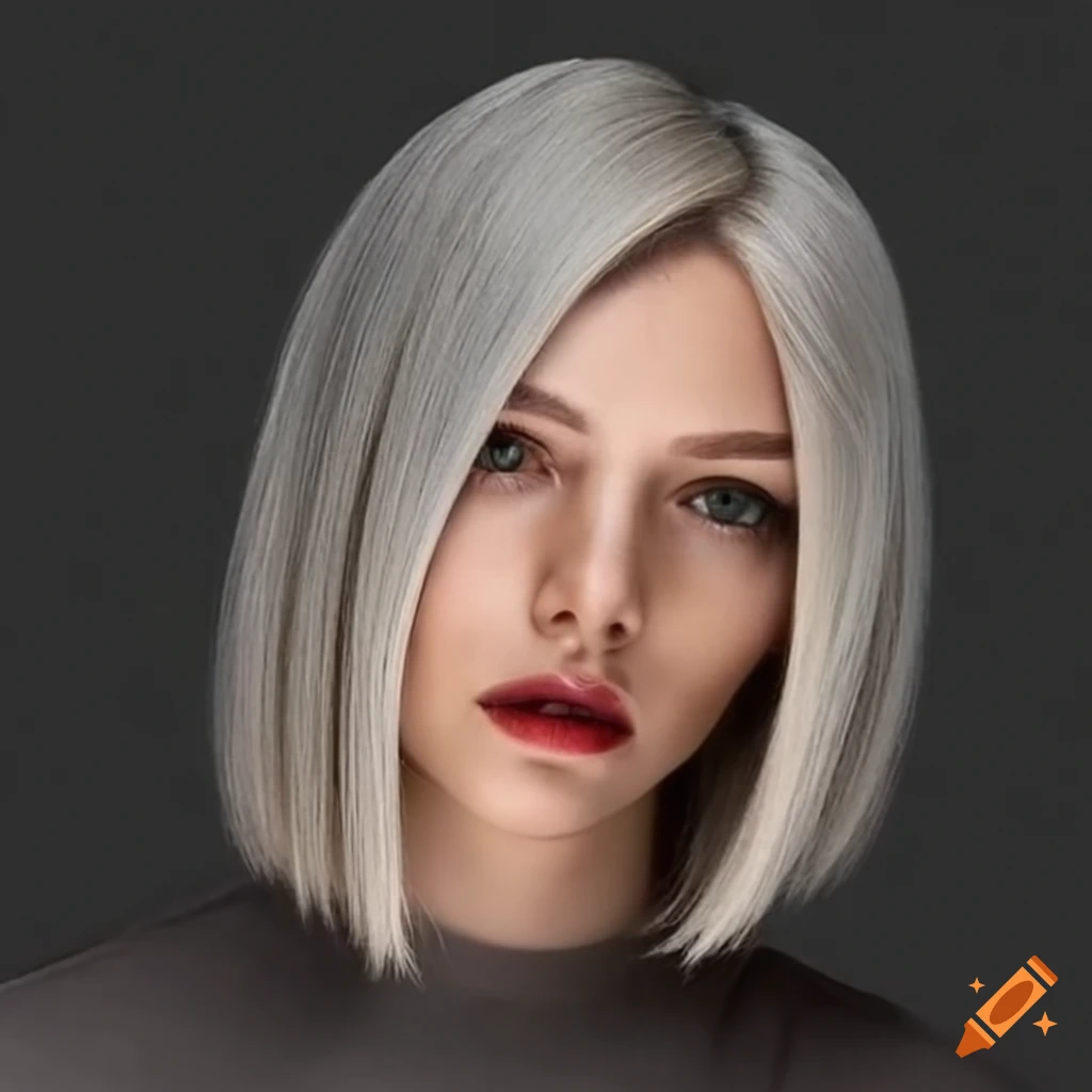 Asymmetrical bob hairstyle on Craiyon