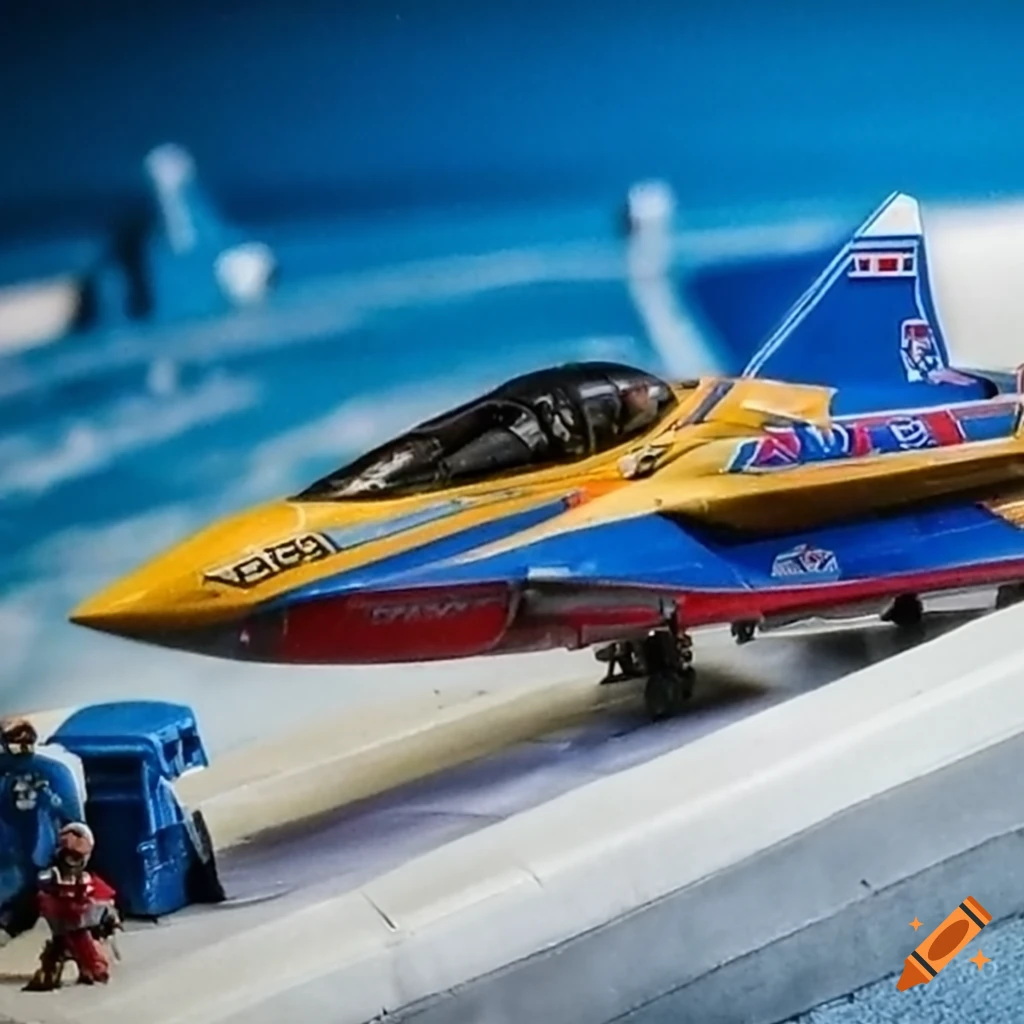 Spaceship race in a futuristic diorama