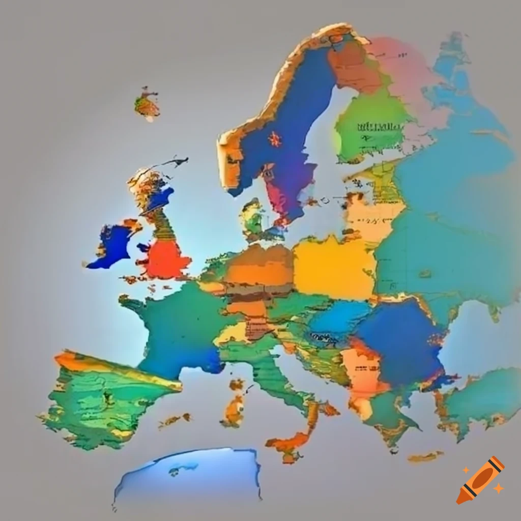 Modern style map of Europe