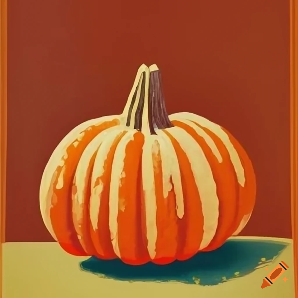 Vintage travel poster with pumpkins