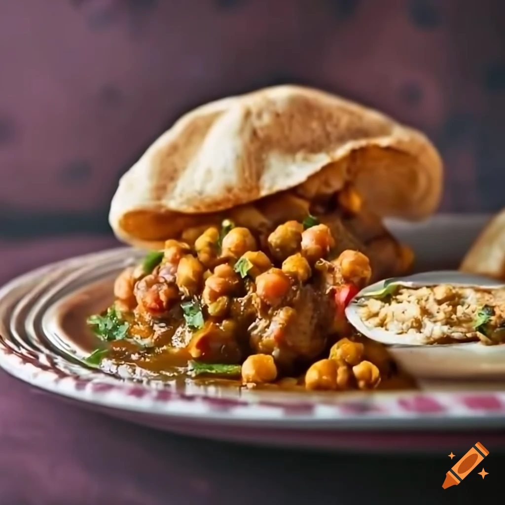 Chole Bhature - Spicy chickpea curry with fried bread