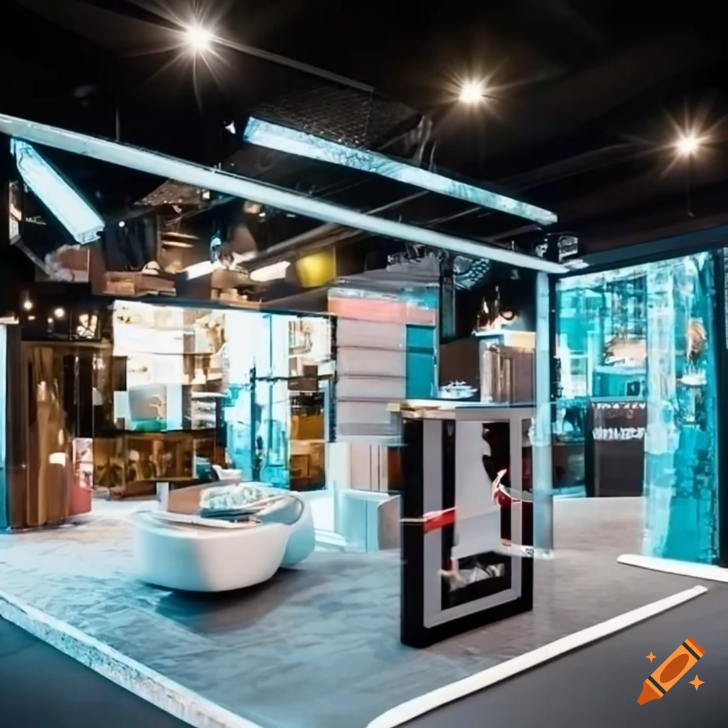 Commercial booth with AQ Group logo