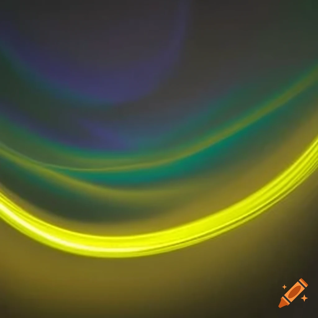 Glowing curve of neon yellow light