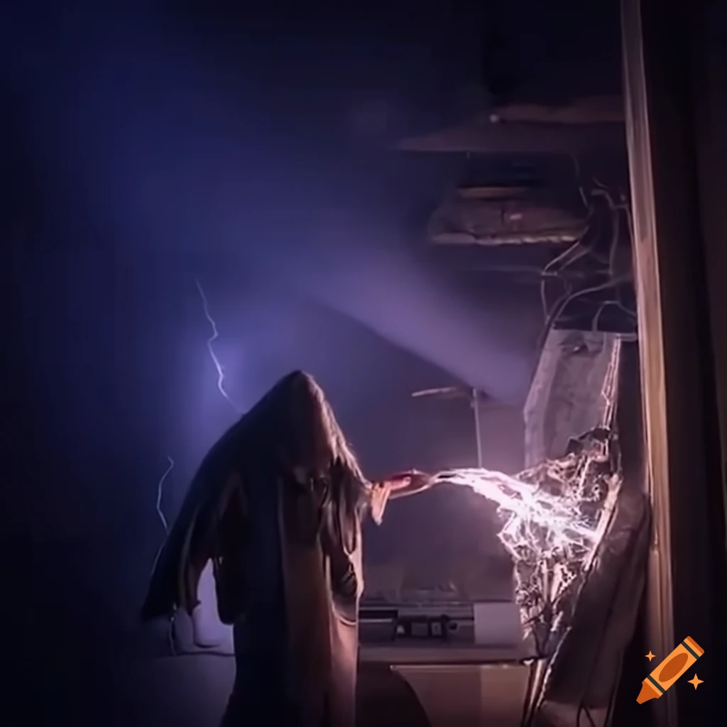 Gray bearded wizards destroying computer server equipment with magic lightning