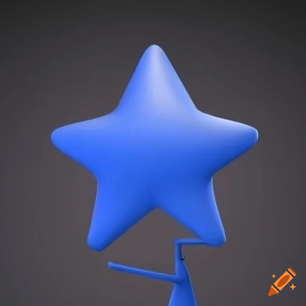 Stick figure animation with a star-shaped head