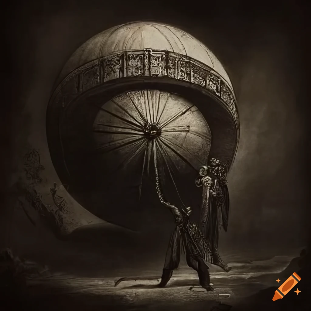 Surreal mezzotint of a 23rd-century spaceship with a renaissance vibe in black and white