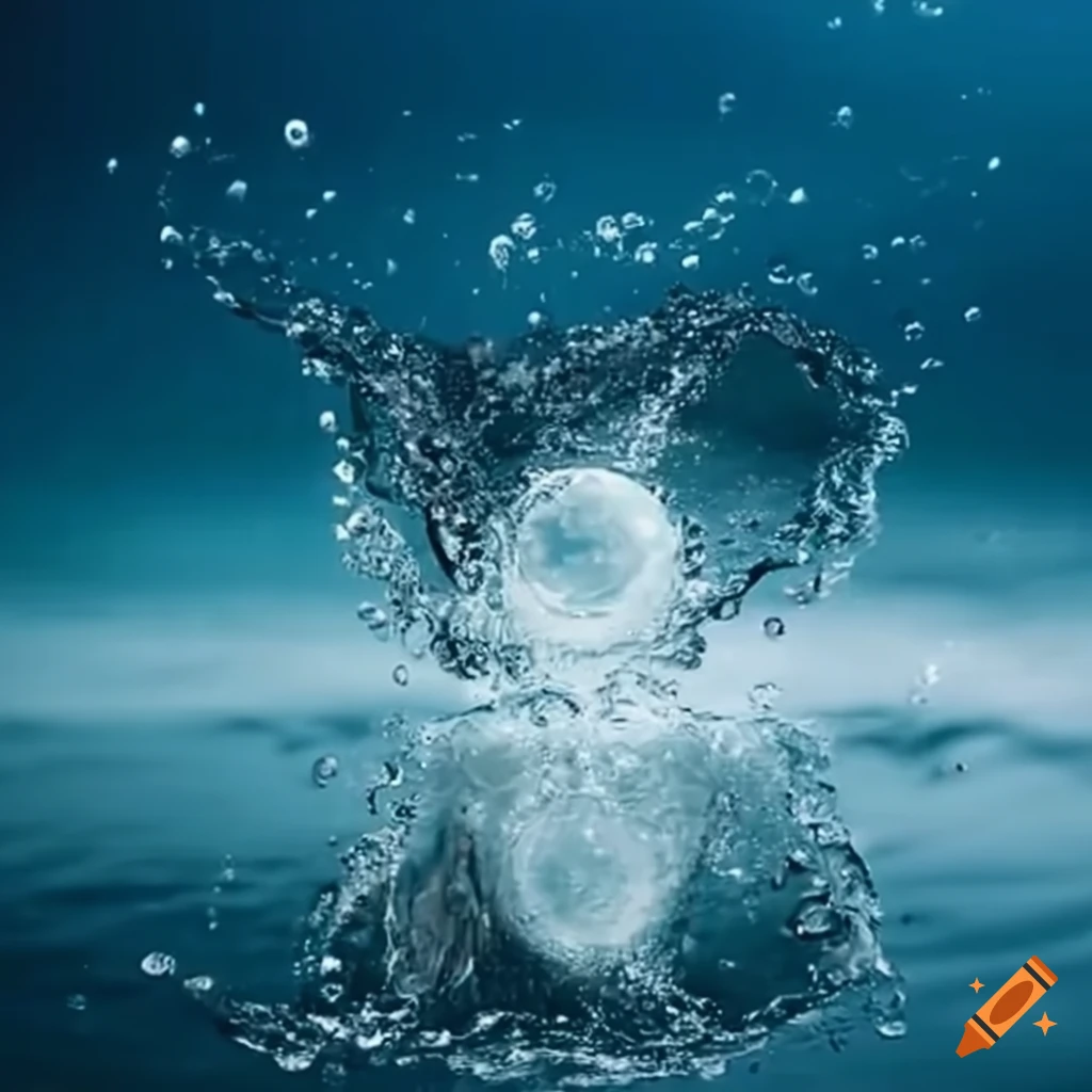 Water splash with moonwalk on sea
