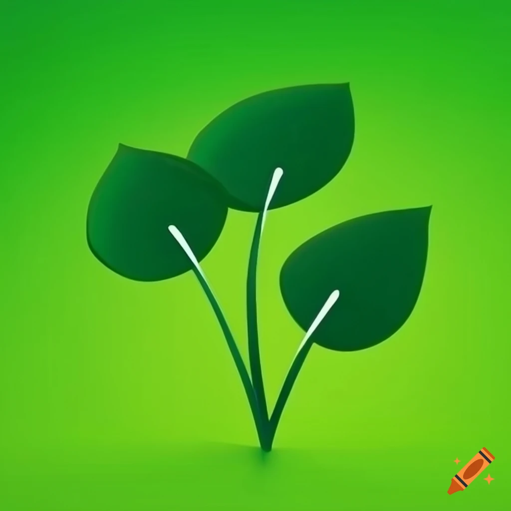 Stylized green leaves design representing sustainability