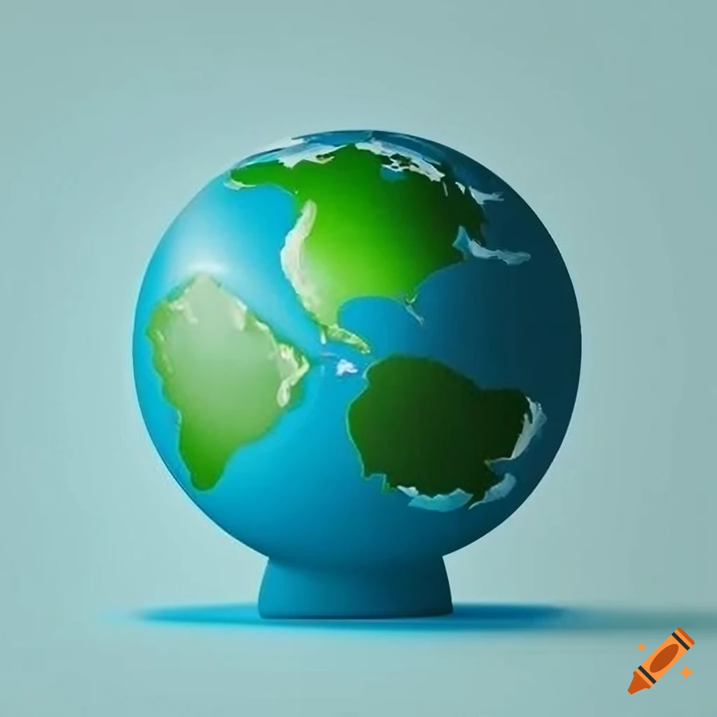 Minimalistic green and white globe design with modern look