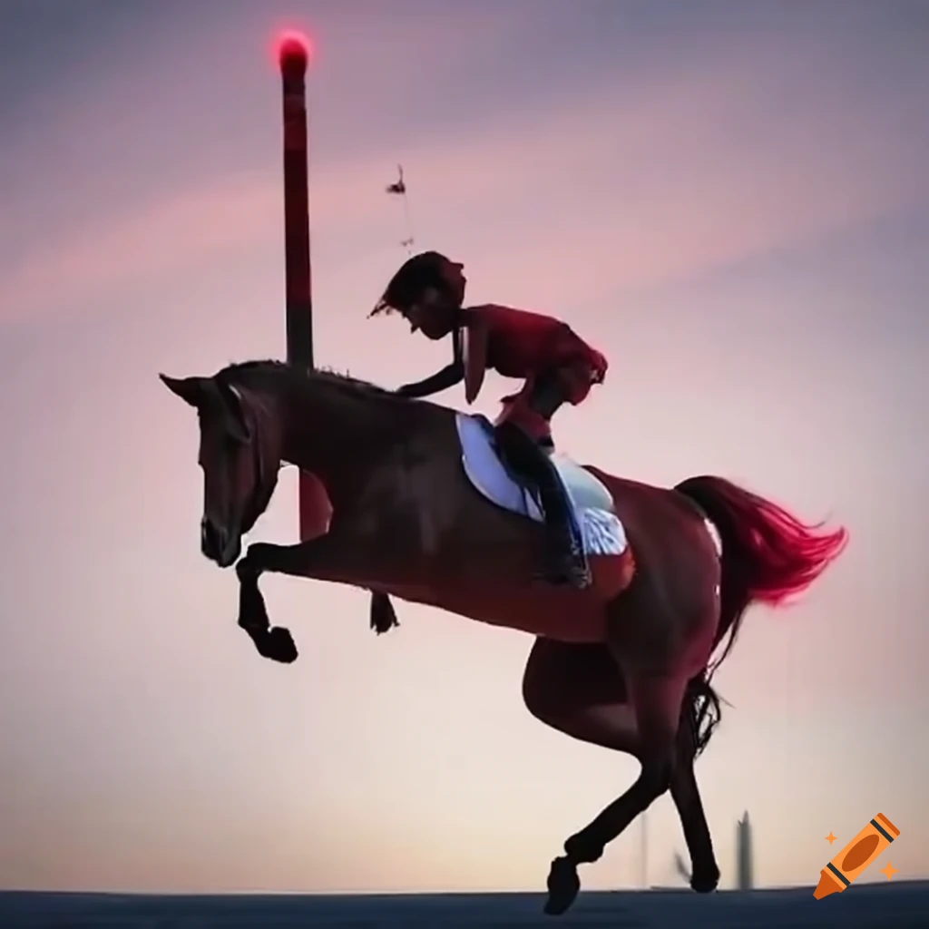 Olympics horse pole vault