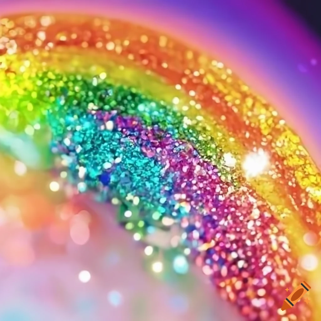 Vibrant rainbow with added glitter effect