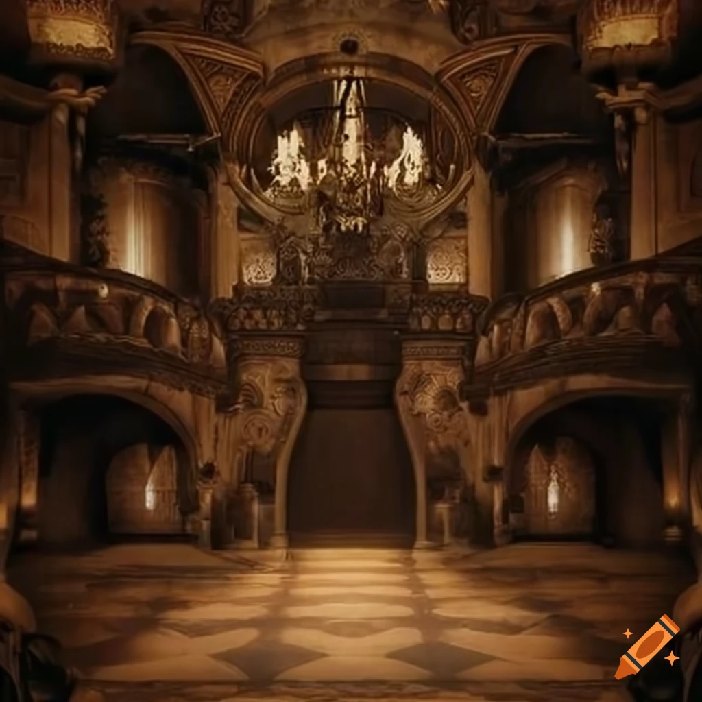 Interior of a vintage castle with a classic ambiance